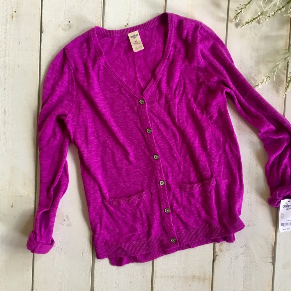 NWT Osh kosh girls 10 button up cardigan